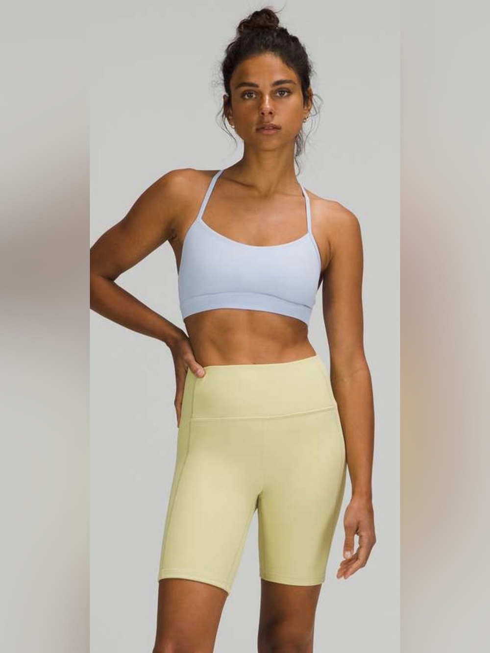 LULULEMON Ribbed Contoured High-Rise Shorts 8” Dew Green Size:8